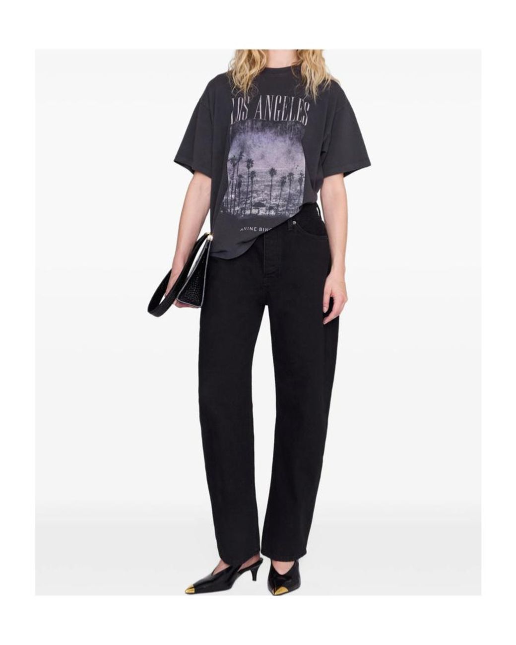 Anine Bing Blue Cade Tee Los Angeles