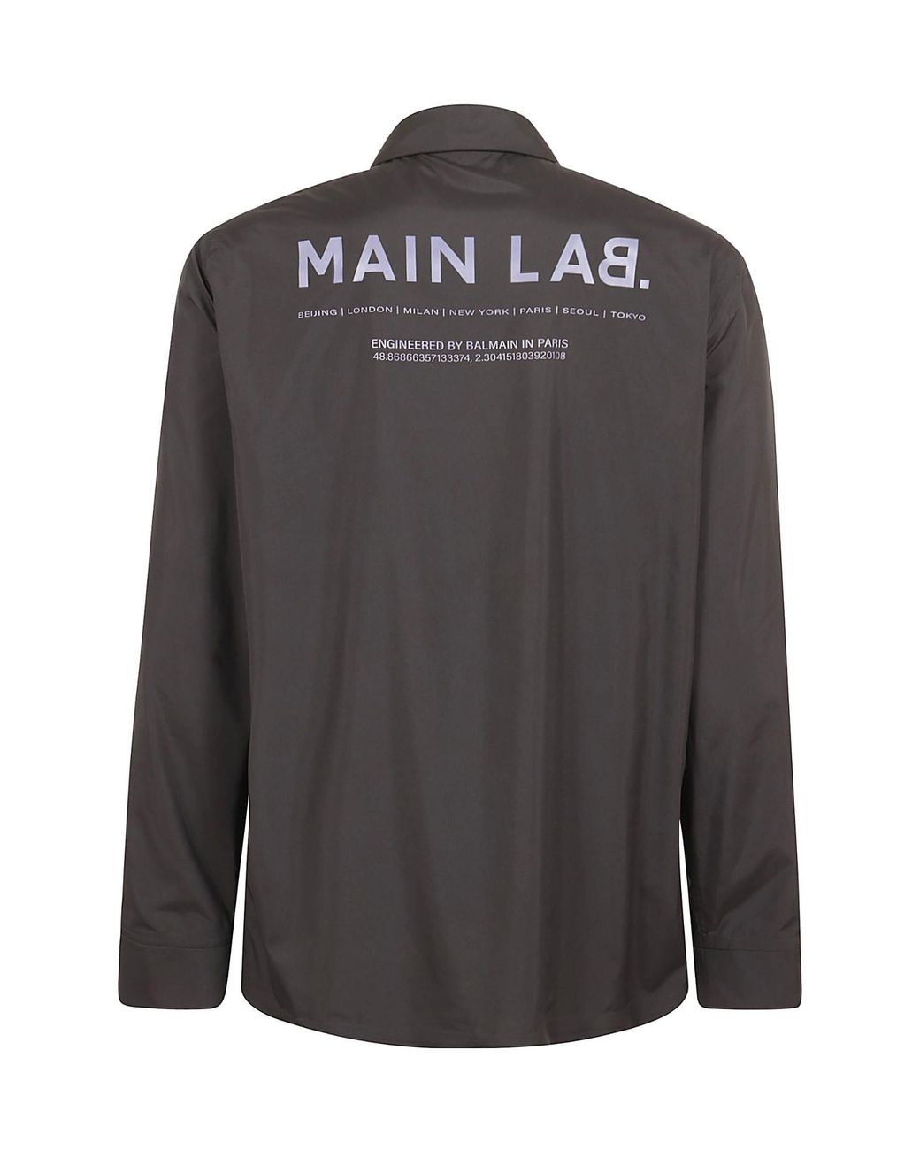 Balmain Gray Main Lab Printed Shirt for men