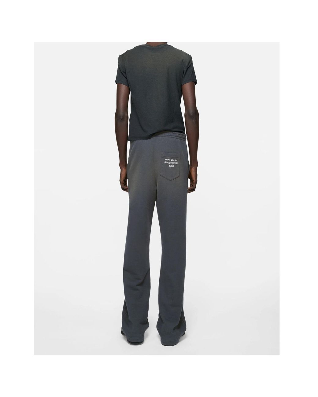 Acne Gray Fleece Trousers With Stamp Logo for men