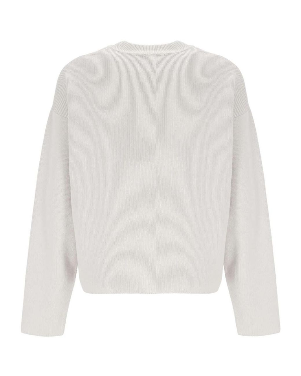 AMI White Ami De Coeur Logo Embroidered Knitted Jumper for men