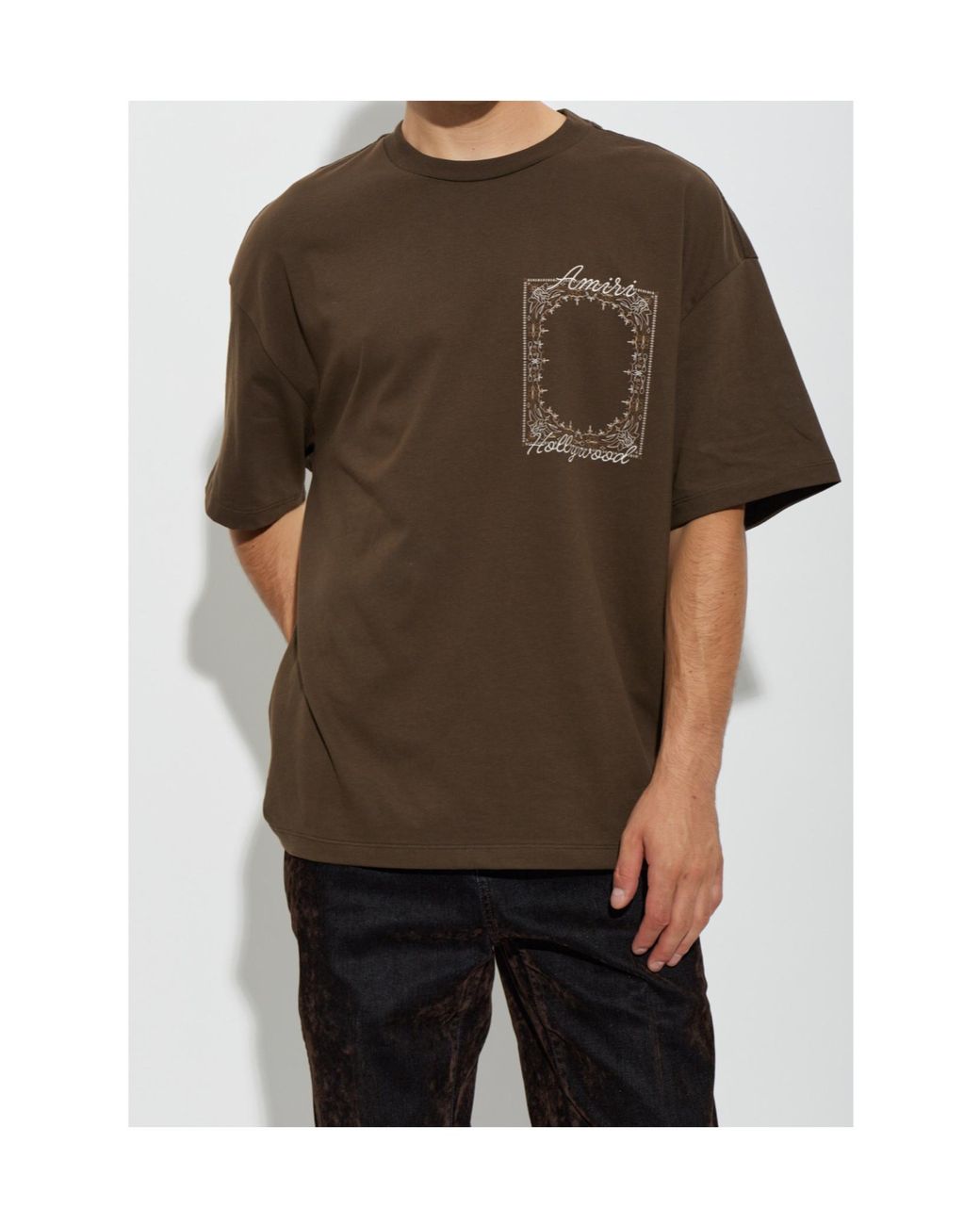 Amiri Brown Graphic Logo T-Shirt for men