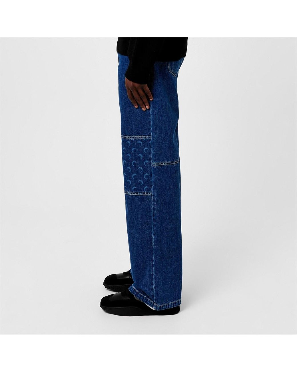 MARINE SERRE Blue Straight Leg Jeans for men