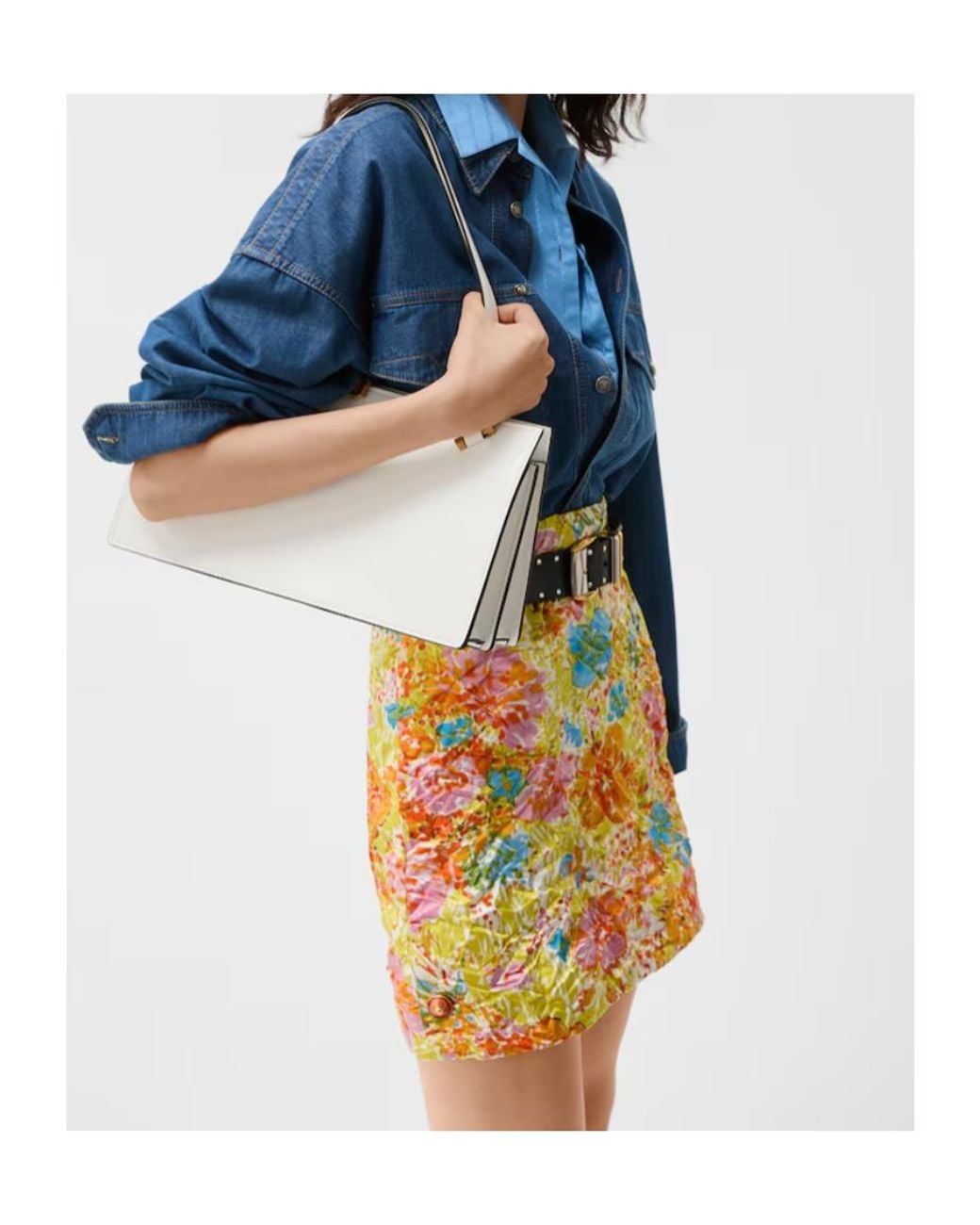 Versace White Vitello Medium Tote Bag