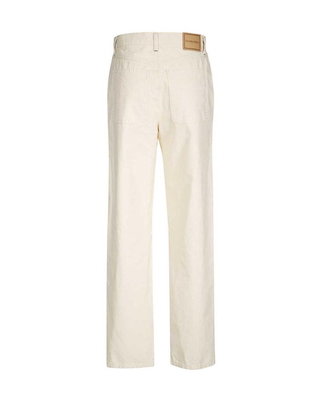 See By Chloé White See By Chloé Logo Patch Tapered Jeans