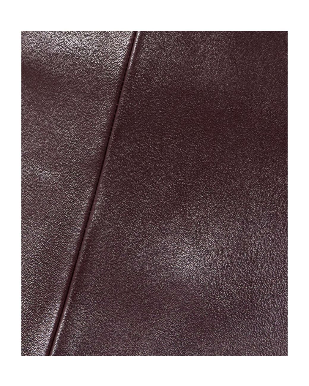 St. Agni Purple Paneled Leather Maxi Skirt