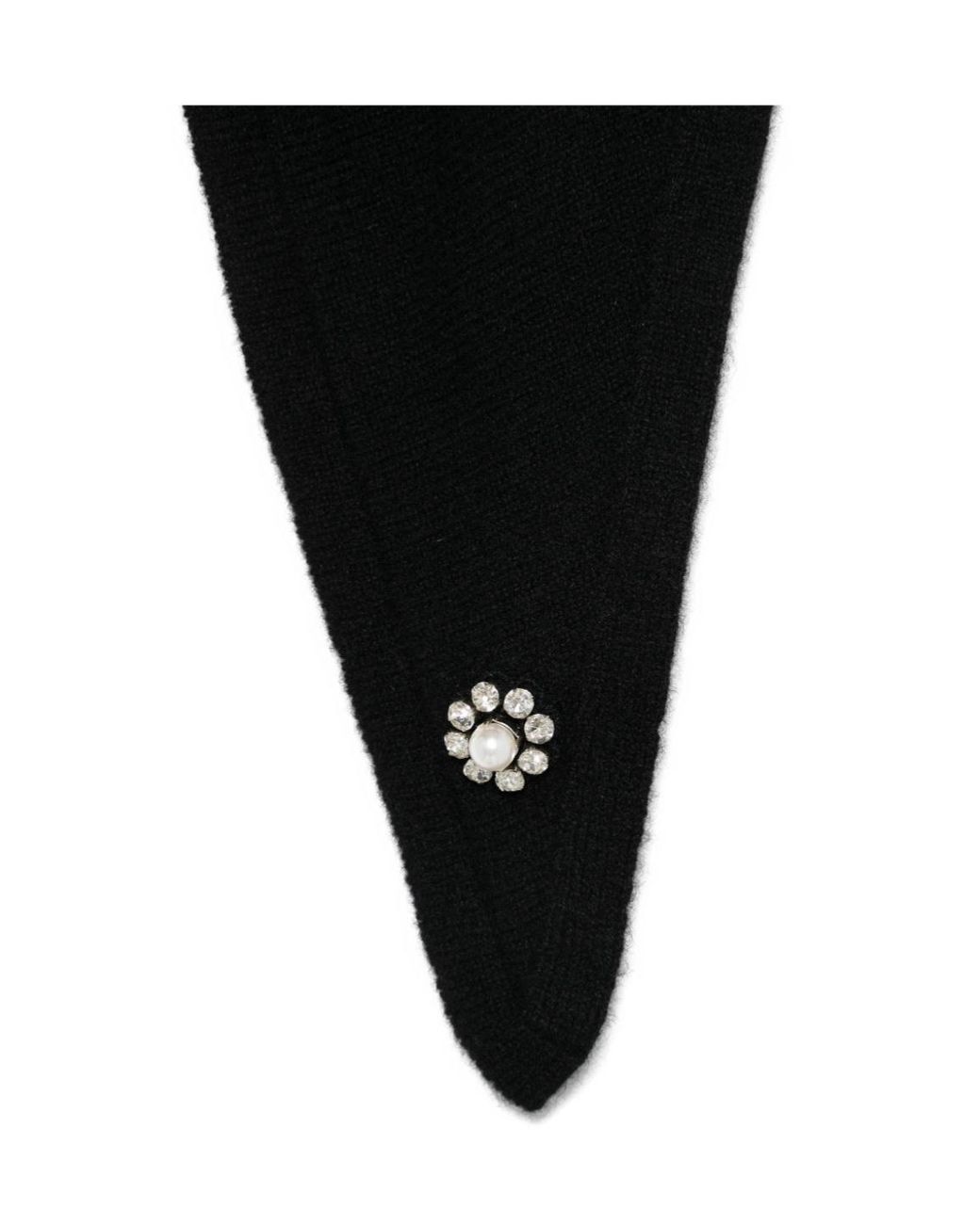 Simone Rocha Black Embellished Cashmere Scarf