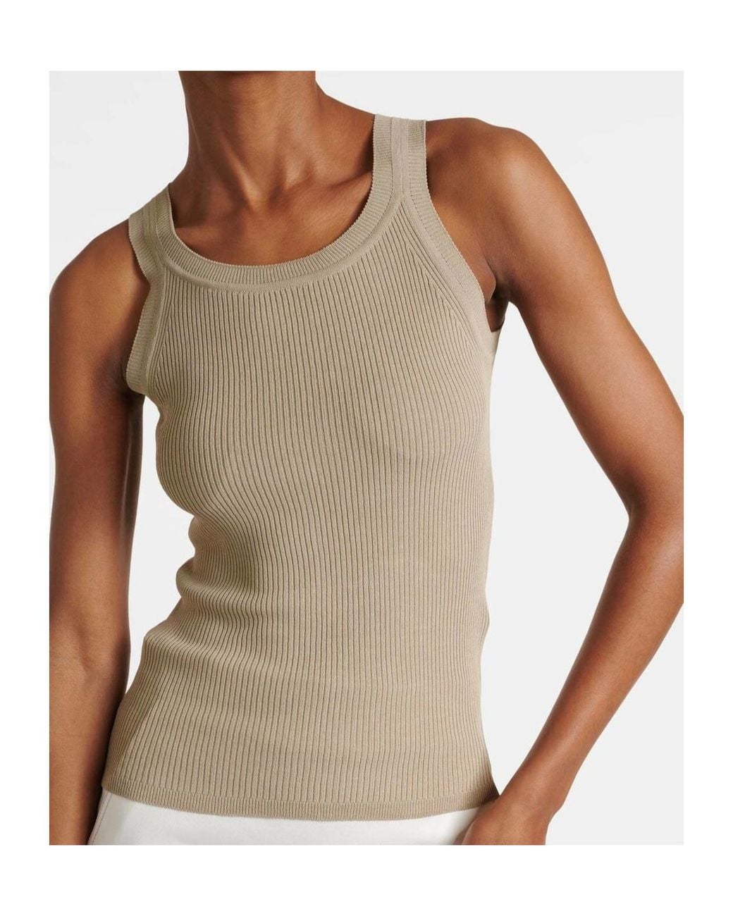 Max Mara Green Fine-Ribbed Tank Top