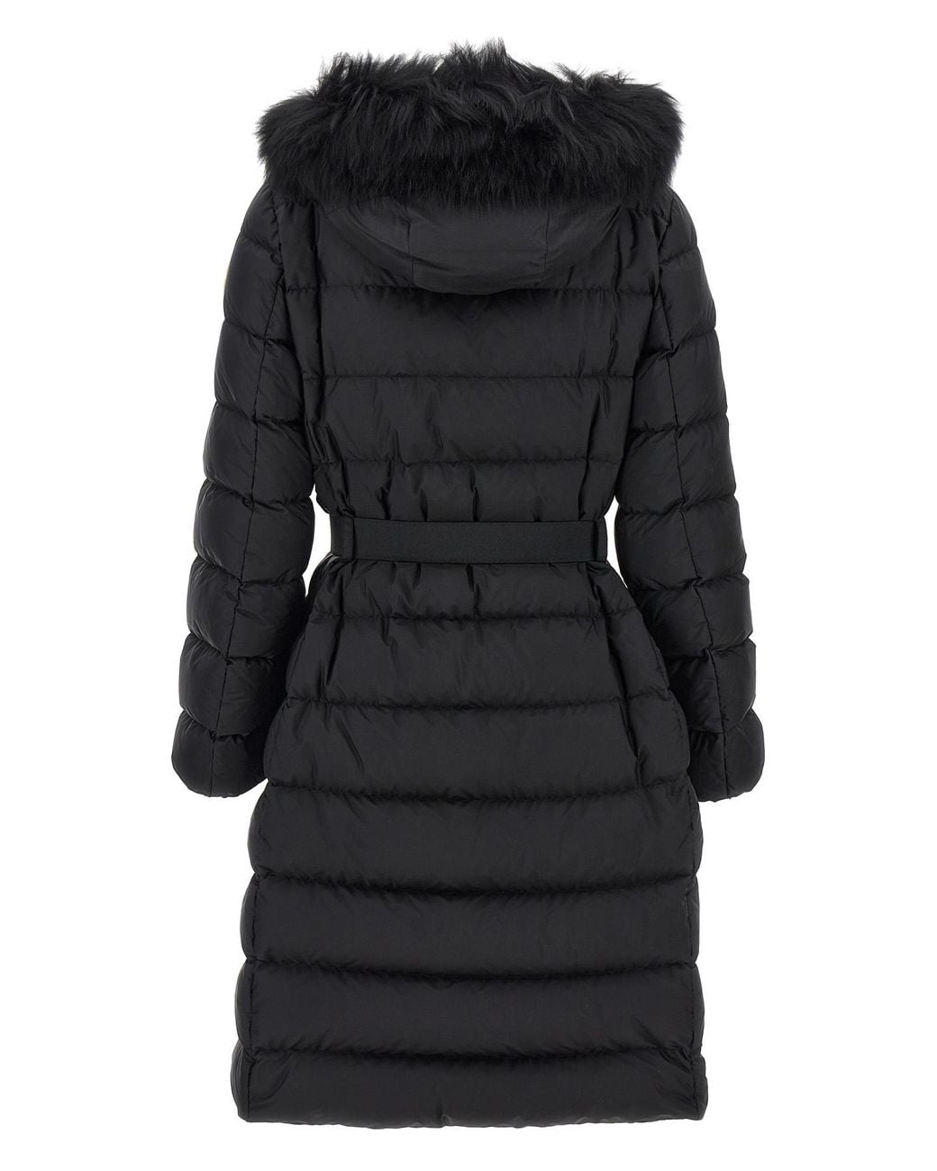 Moncler Black Khloe Logo Patch Belted Jacket