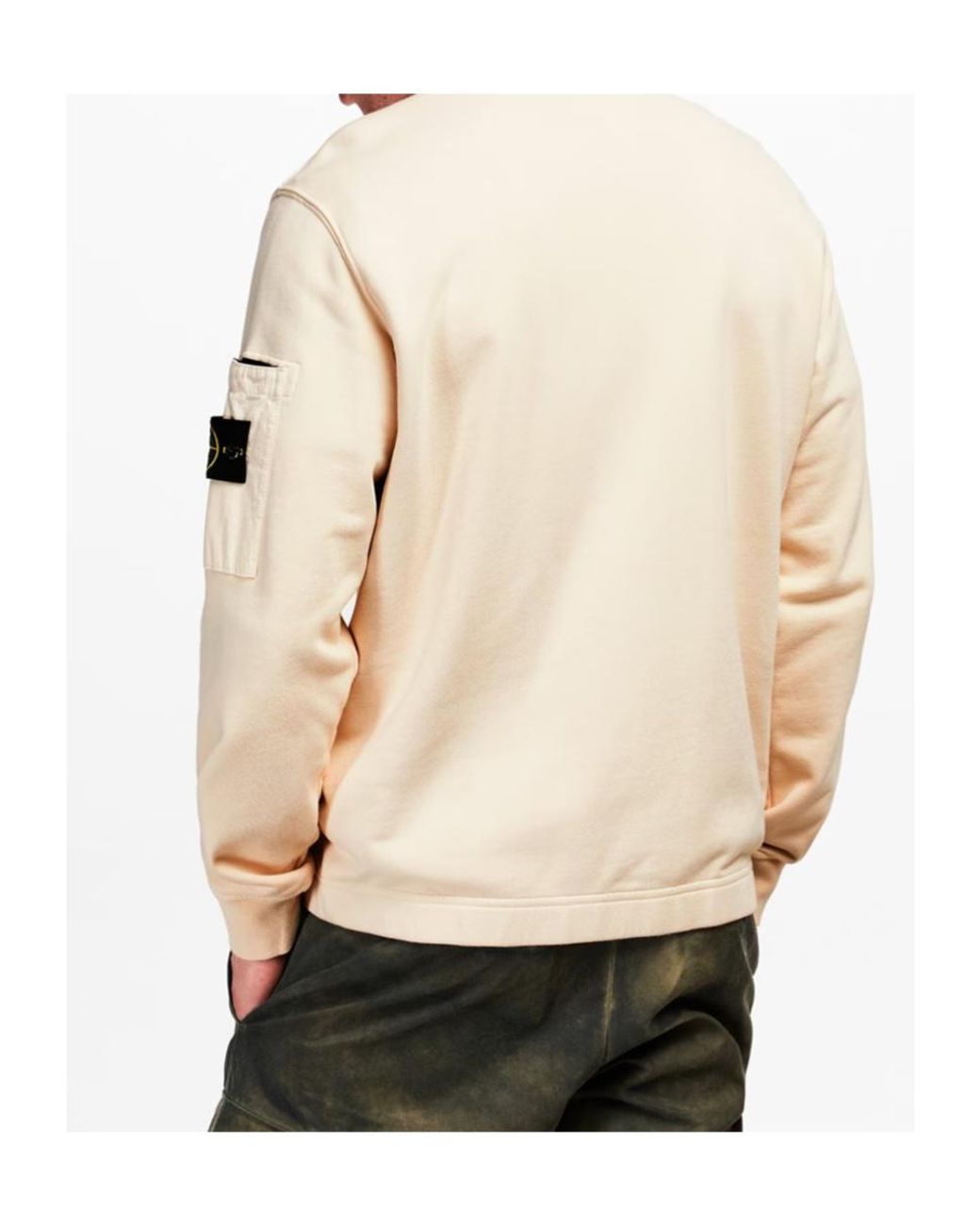 Stone Island Natural Logo Zip-Up Sweatshirt for men