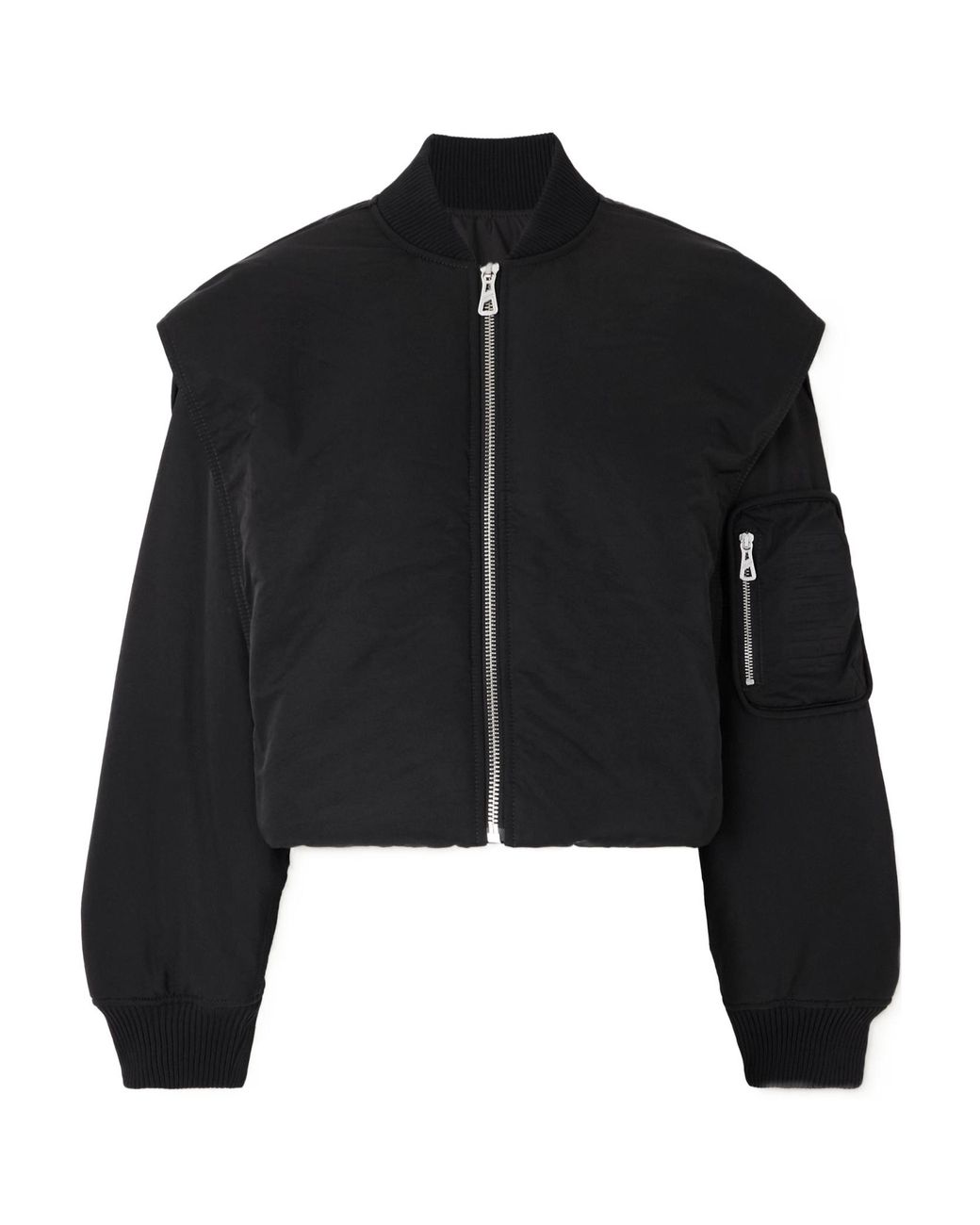 Jean Paul Gaultier Black Oversized Hooded Shell Bomber Jacket