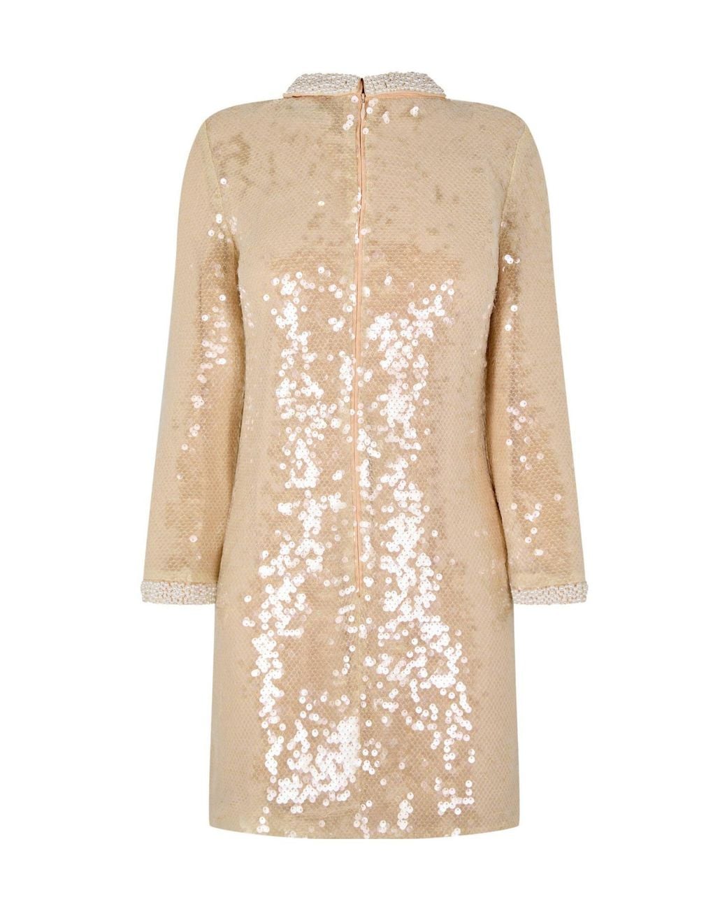 Self-Portrait Natural Pearl Sequined Mini Dress