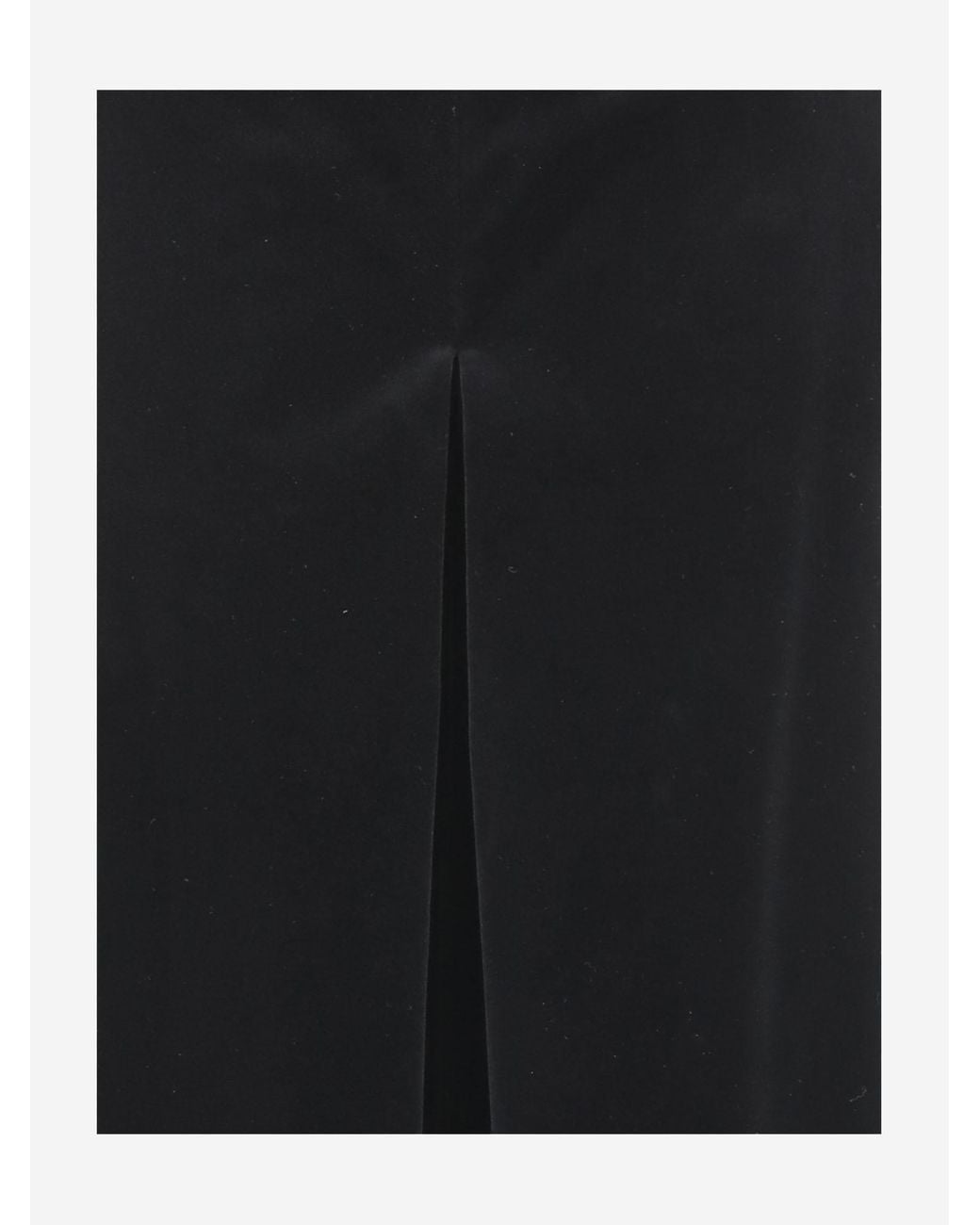 Saint Laurent Black Velours Vintage Midi Skirt