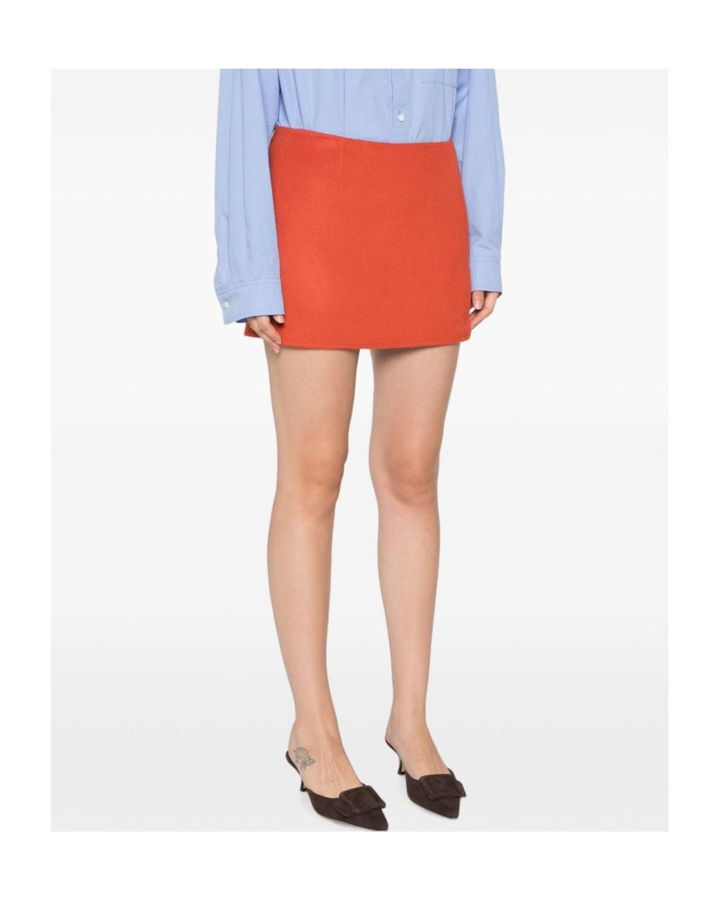 P.A.R.O.S.H. Red High-Waisted Mini Skirt