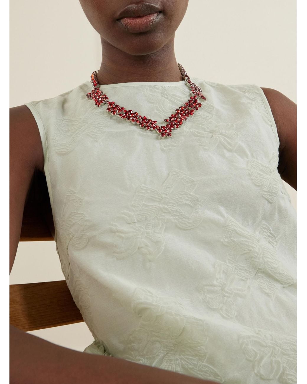 Simone Rocha Pink Tone Crystal Necklace