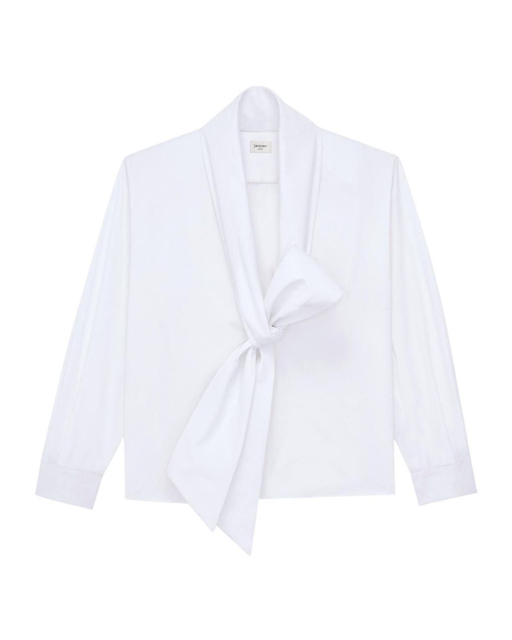 Saint Laurent White Lavallière Oversized Shirt