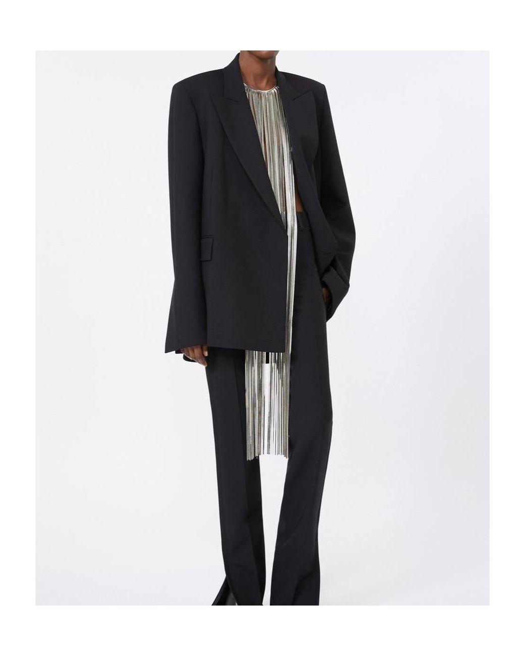 Sportmax Black Technical Wool Tailored Blazer