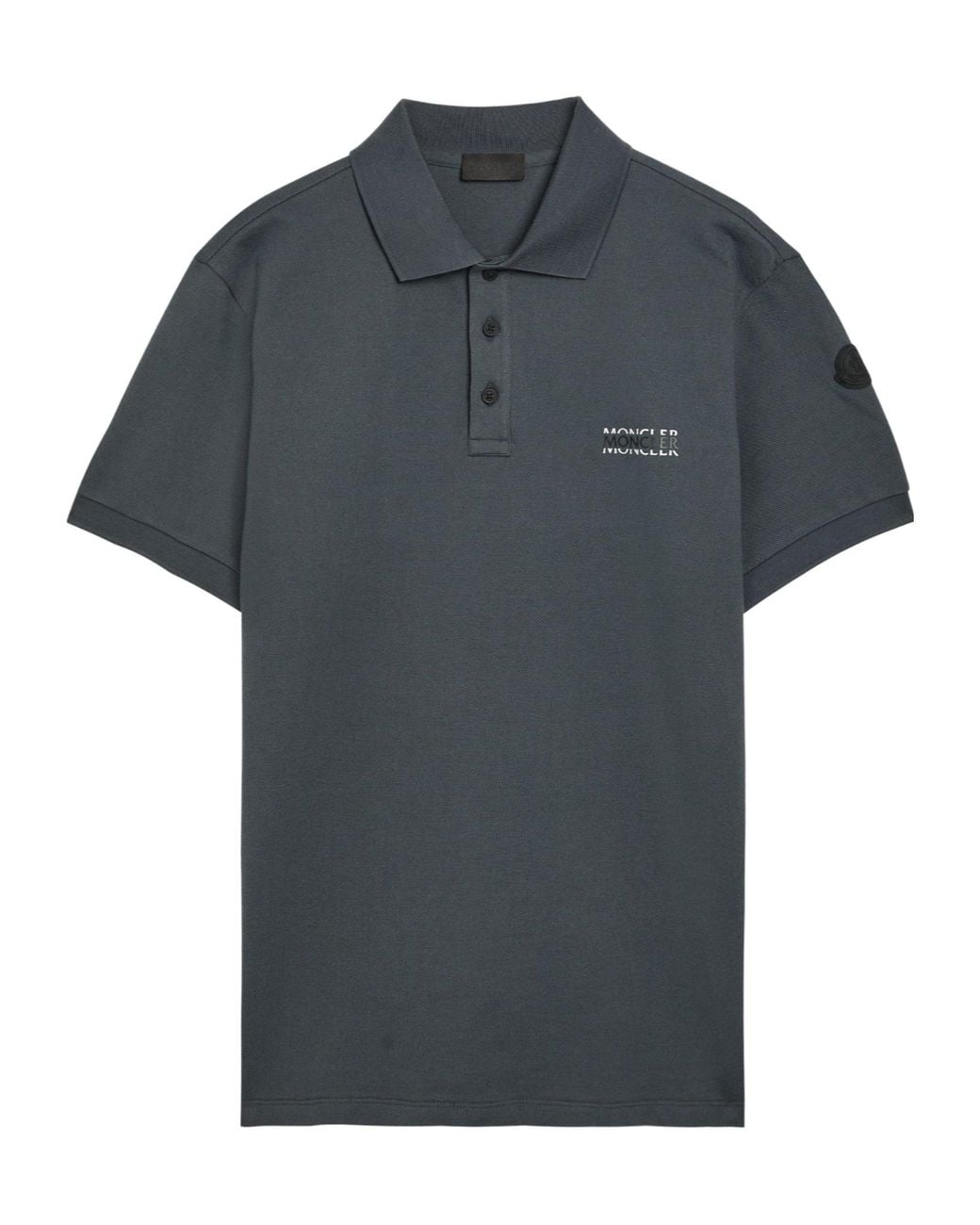 Moncler Blue Cotton Short-Sleeve Polo Shirt for men