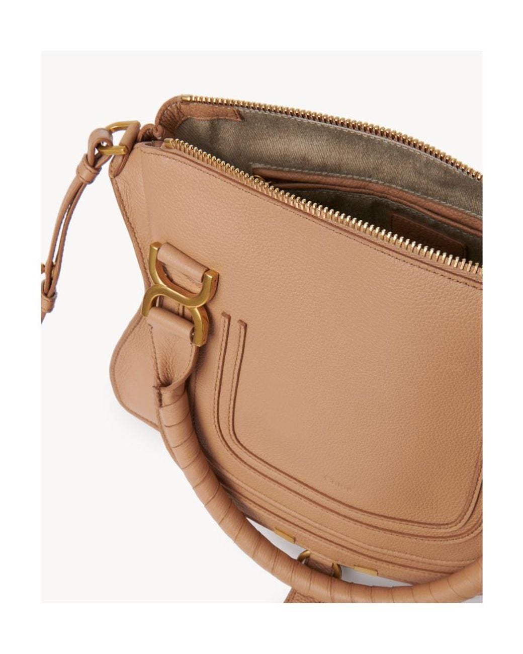 Chloé Natural Small Marcie Leather Tote Bag