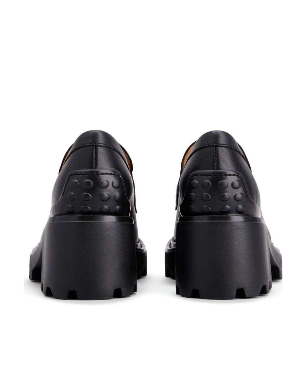 Tod's Black Logo-Buckle Almond Toe Loafers