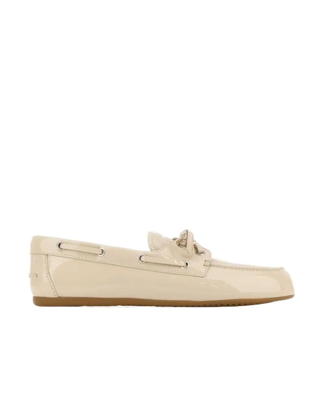 Miu Miu White Lace-Up Loafers