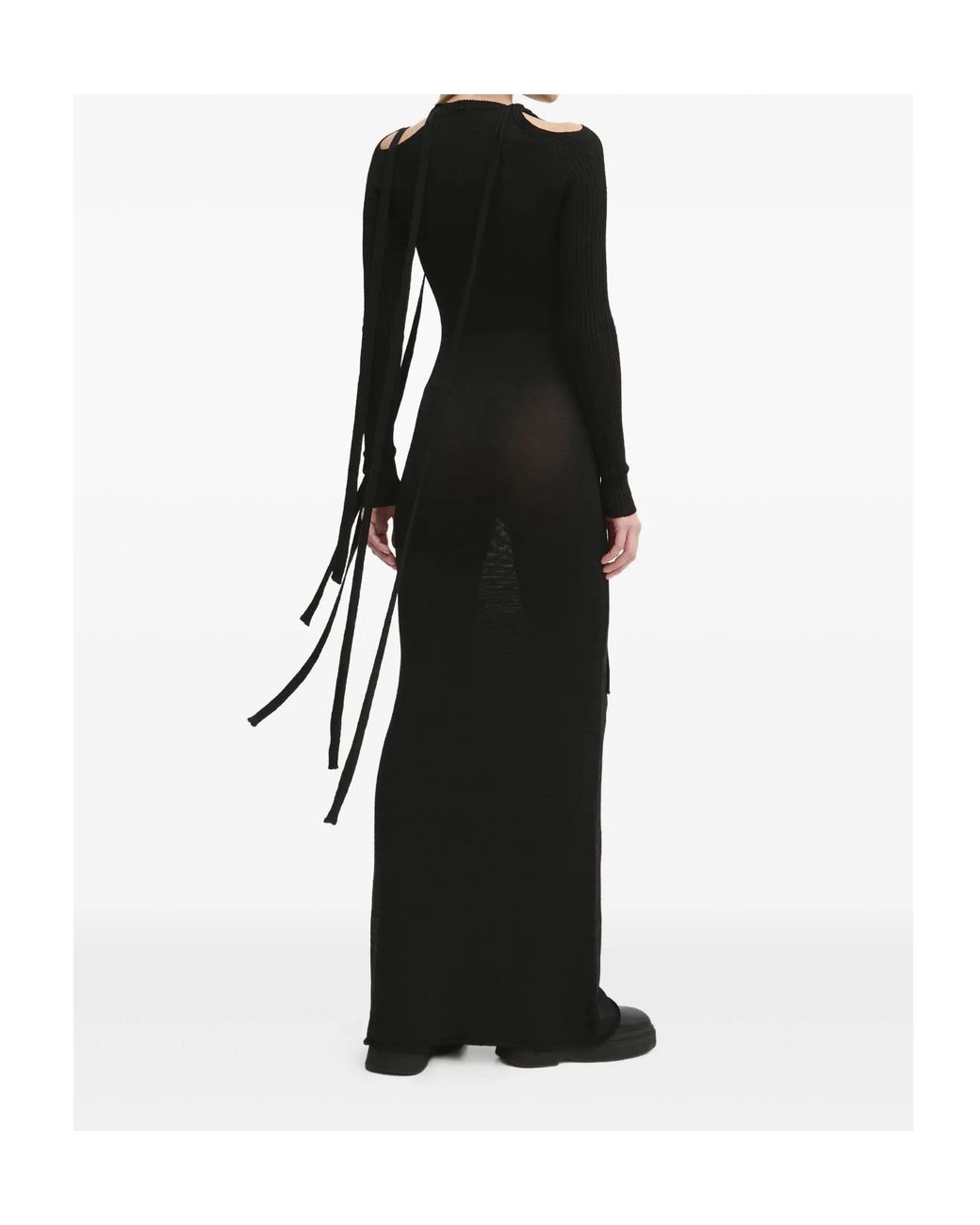Y. Project Black Cut-Out Tie Maxi Dress