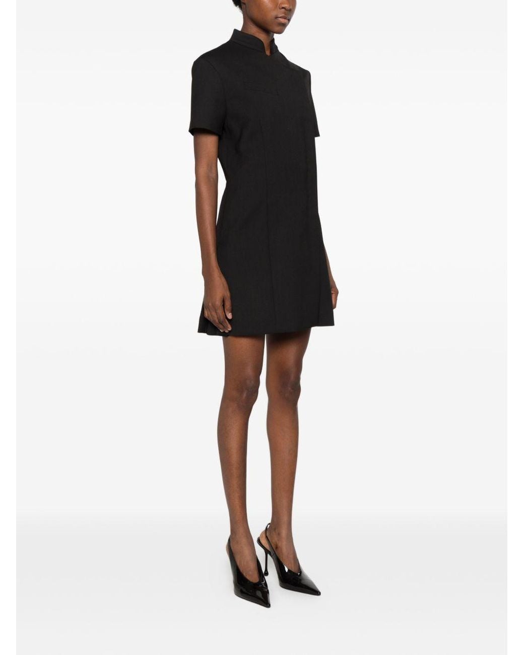 Coperni Black Short, Stand-Collar Dress