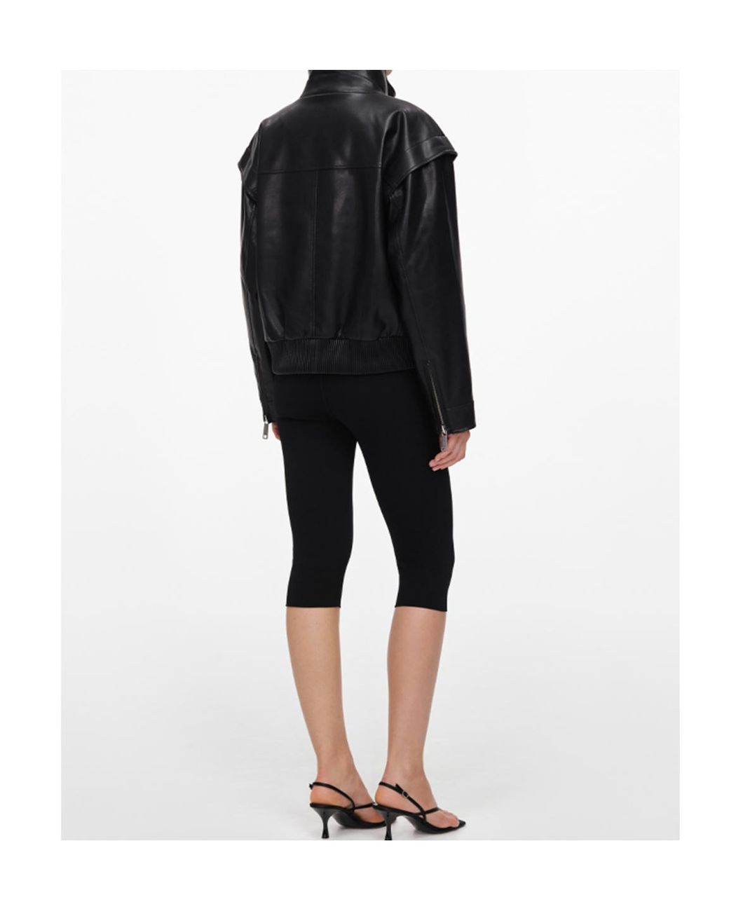 Self-Portrait Black Zip-Front Bomber Jacket