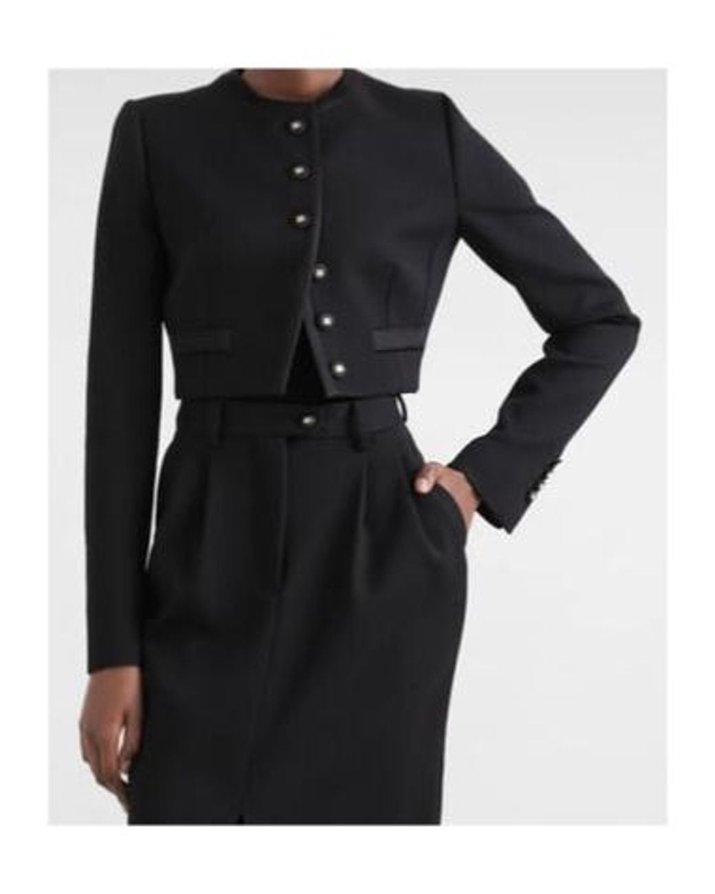 Dolce & Gabbana Black Logo Buttoned Cropped Jacket