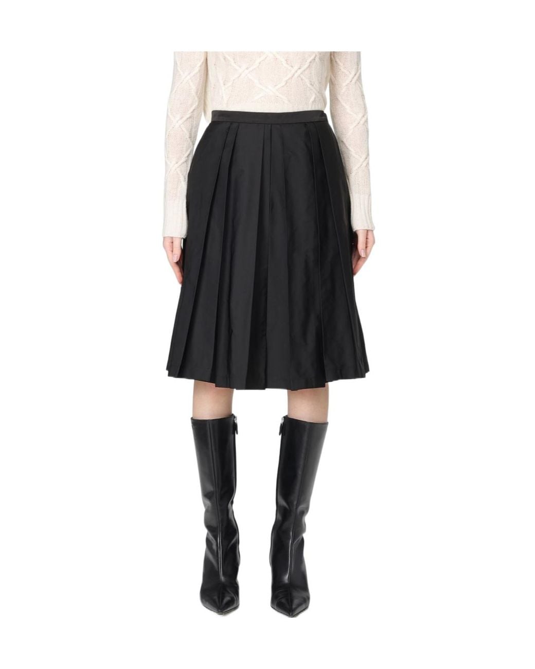 Ermanno Scervino Black Pleated Skirt