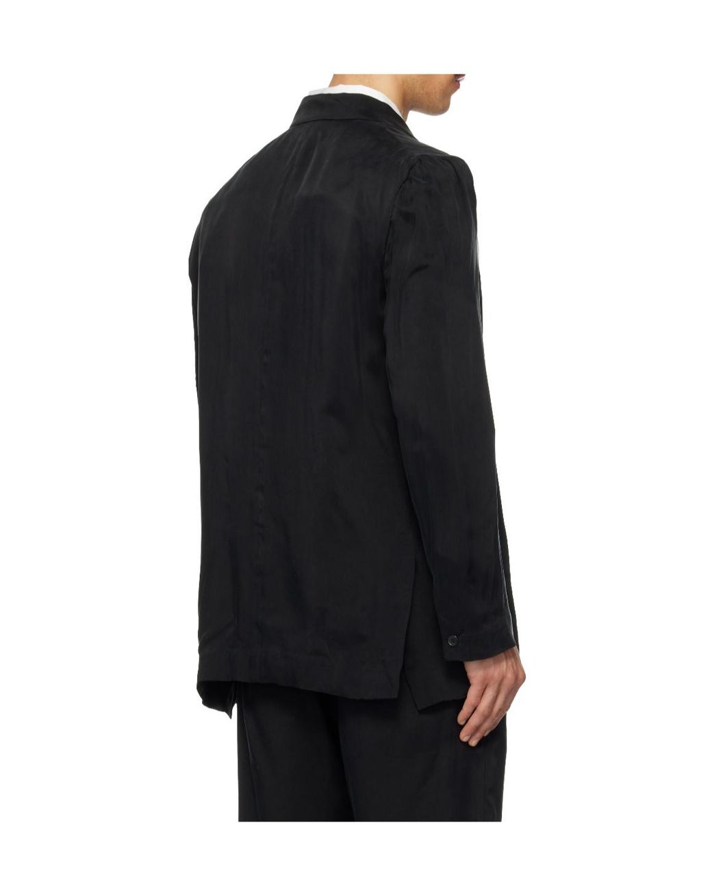 Post Archive Faction PAF Black Pointed Collar Coat for men