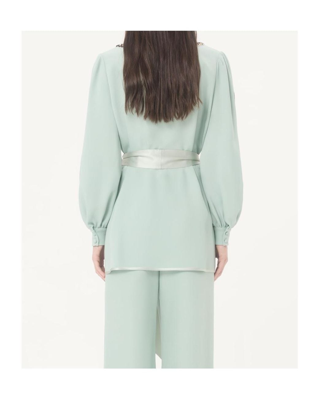 Valentino Green Embroidered-Detail Blouse