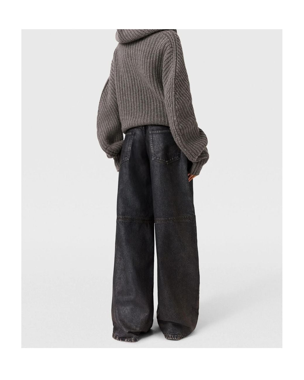 Stella McCartney Blue Waxed-Finish Straight-Leg Denim Jeans