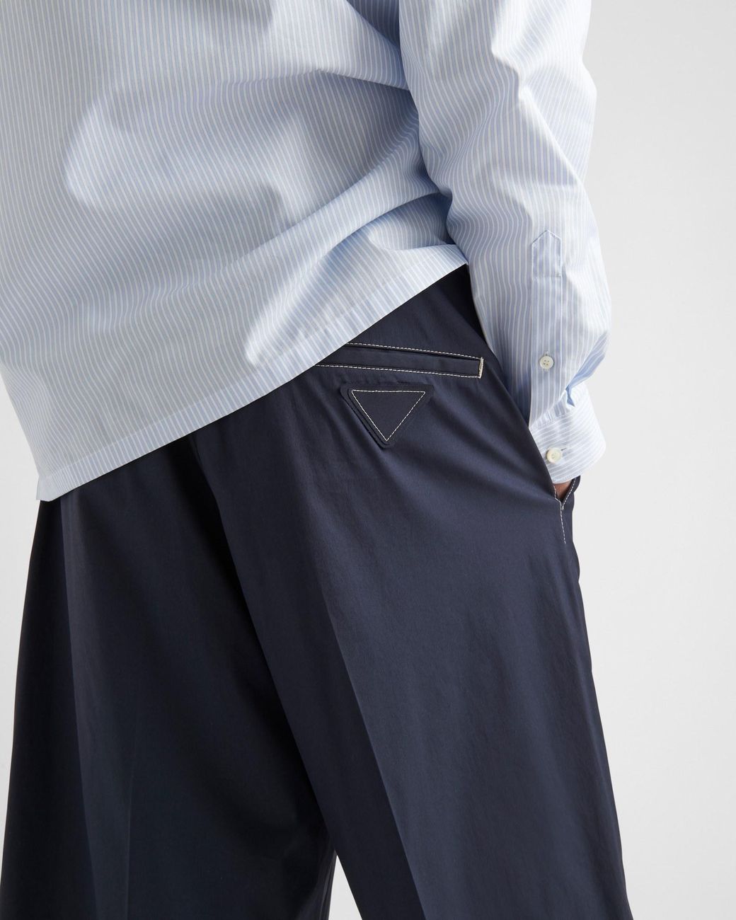 Prada Blue Stretch Poplin Bermudas for men
