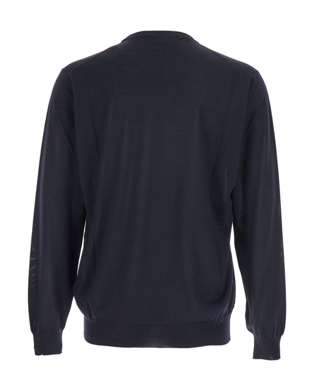 Lardini Blue Crewneck Ribbed-Hem Sweater for men