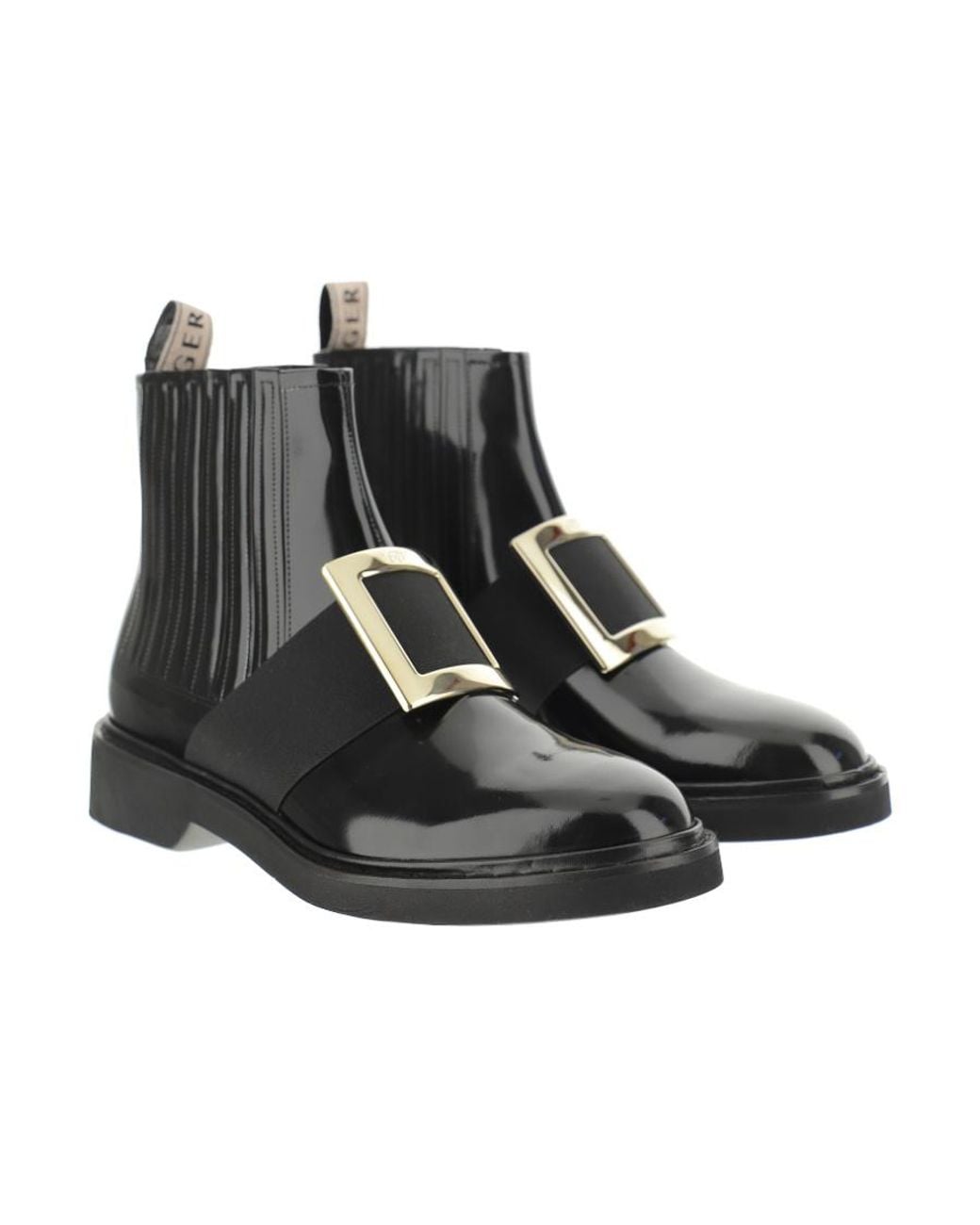 Roger Vivier Black Viv' Rangers Buckle Chelsea Boots