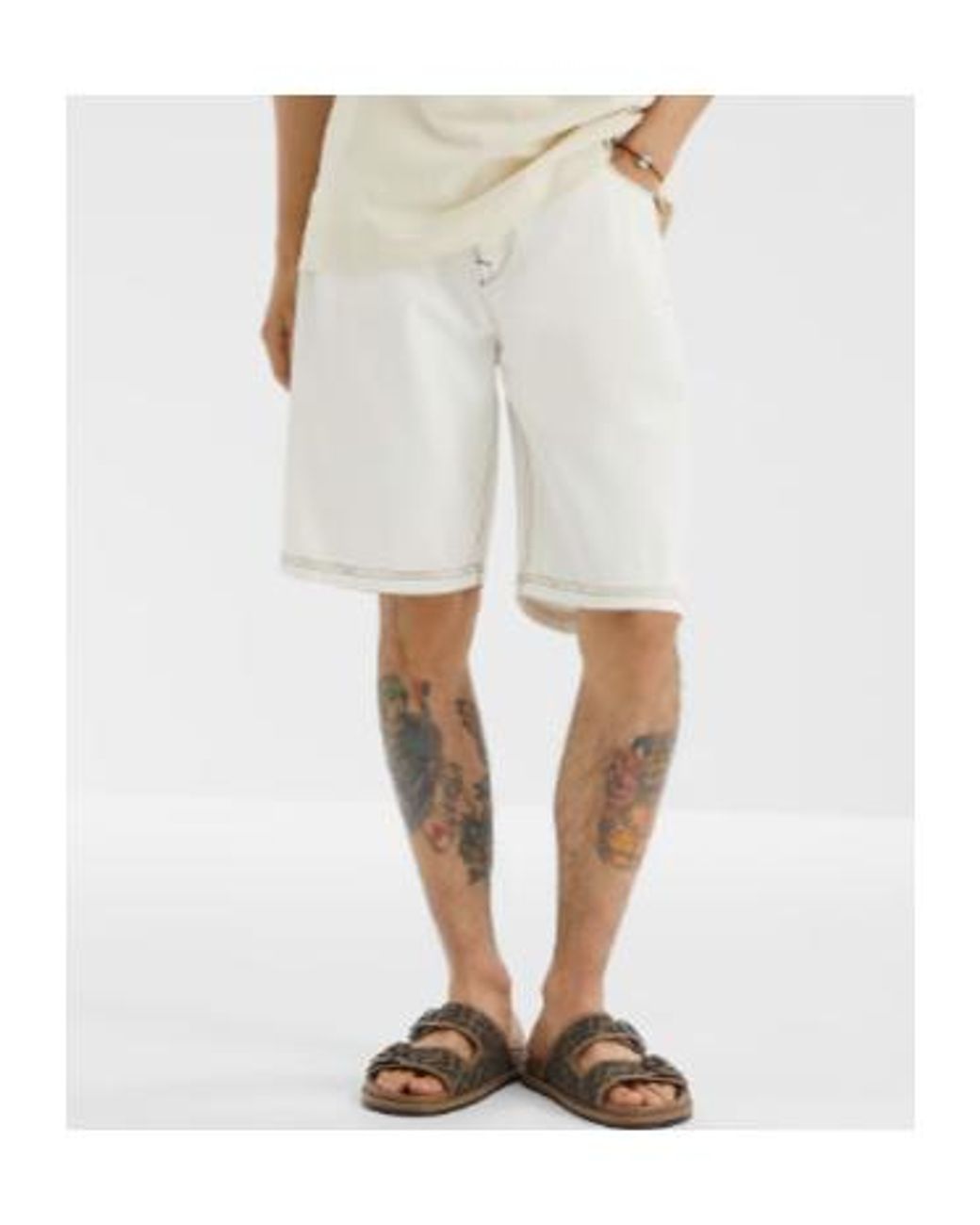 Fendi White Jeans Bermuda Shorts for men