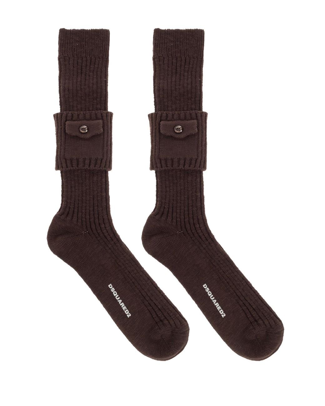 DSquared² Brown Logo Socks for men