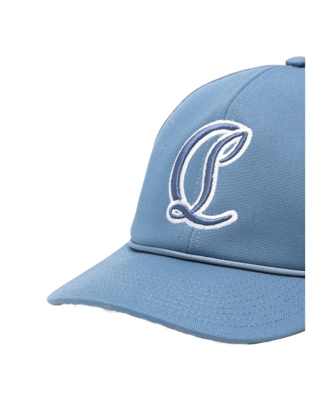 Christian Louboutin Blue Logo Embroidered Cap for men