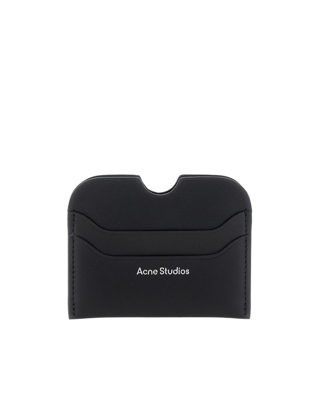 Acne Black Logo Detailed Open Top Cardholder for men