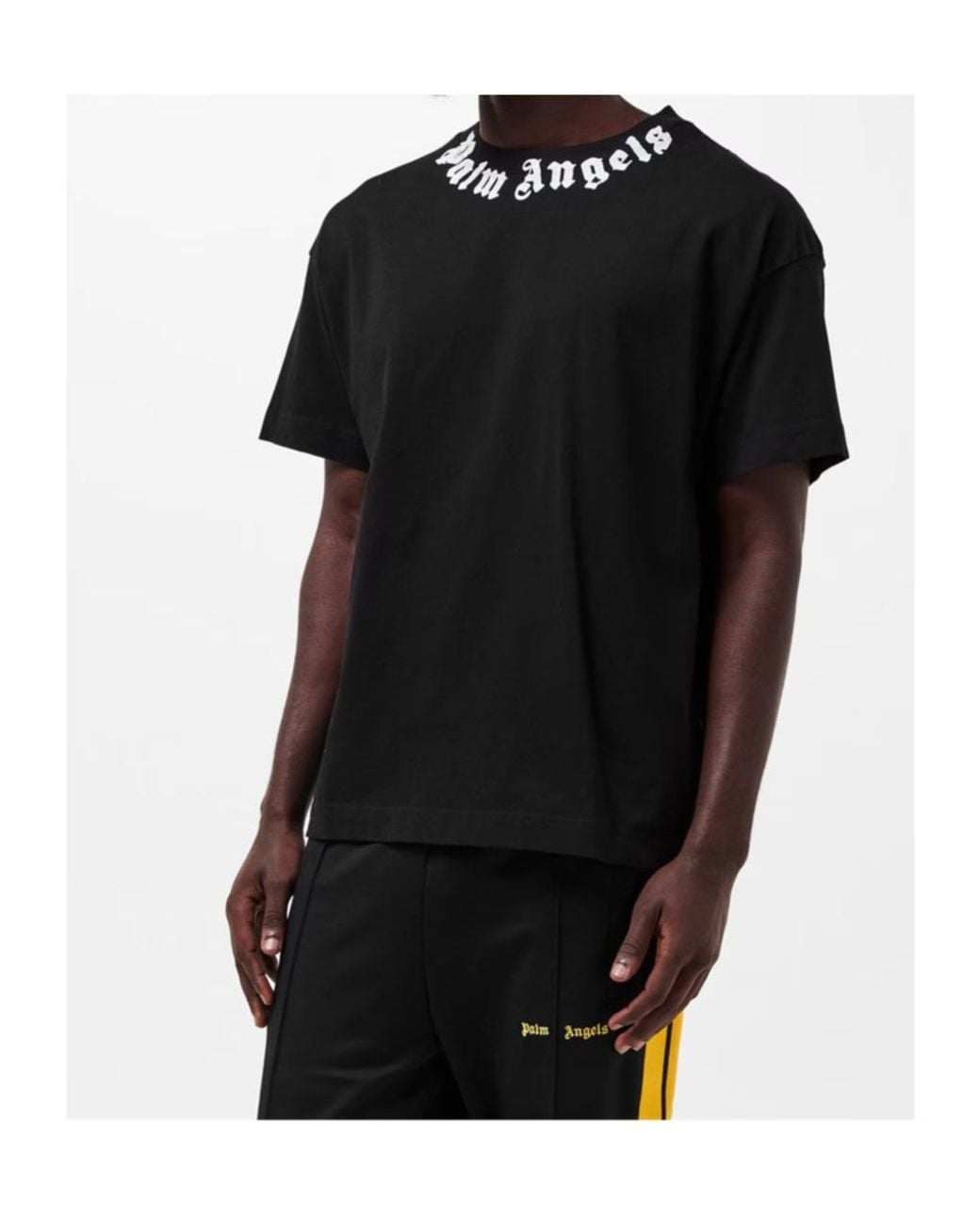 Palm Angels Black Logo Short-Sleeved T-Shirt for men