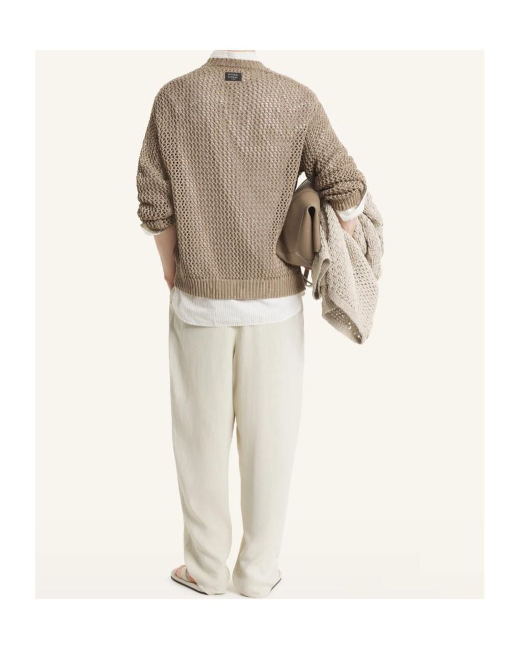 Maison Kitsuné Natural Large Open Knit Jumper for men