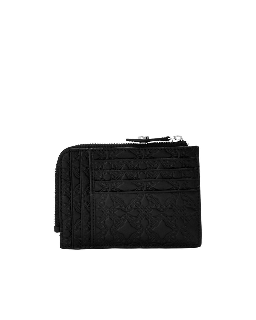 Vivienne Westwood Black Embossed Zipped Card Holder for men