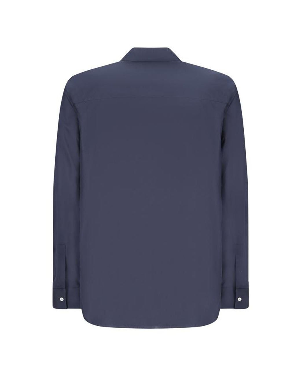 Jil Sander Blue Concealed Button Shirt for men