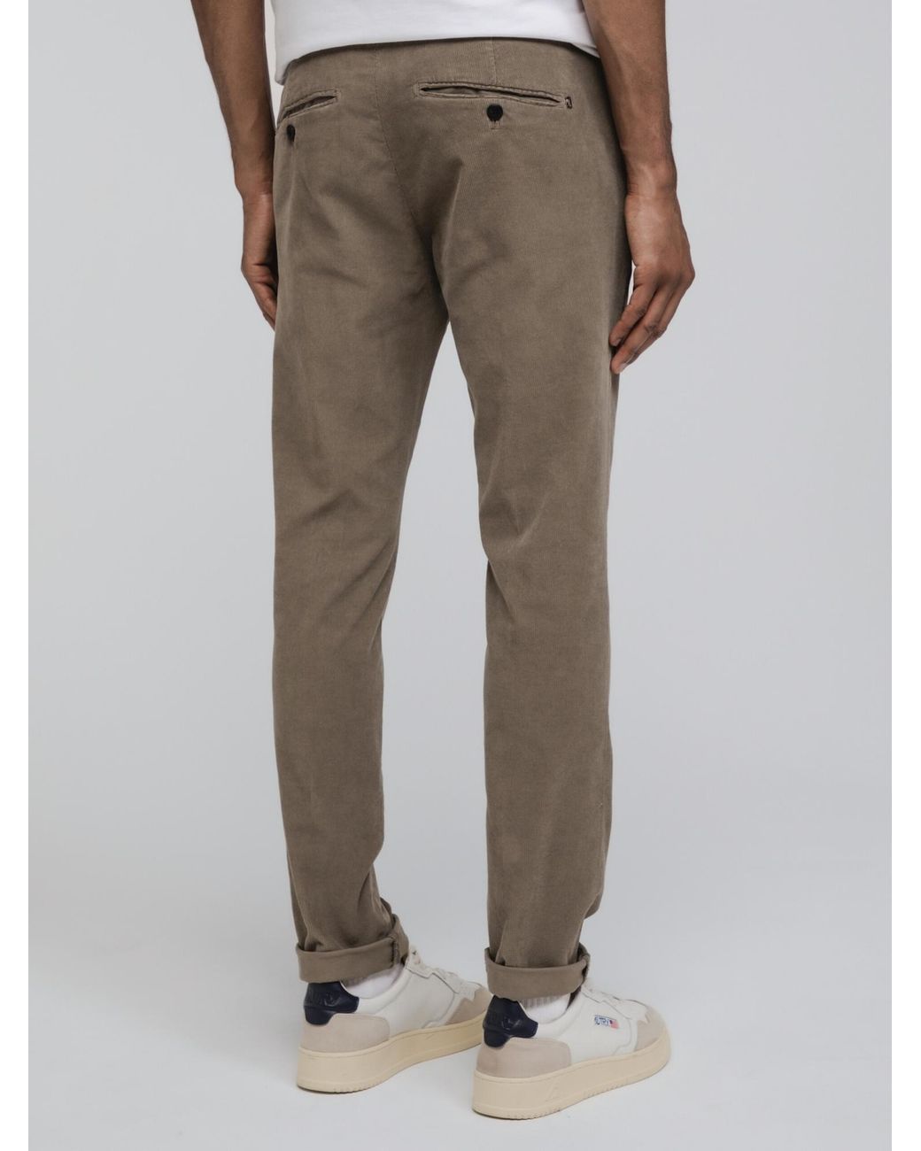 Dondup Gray Belt-Lined Casual Pants for men