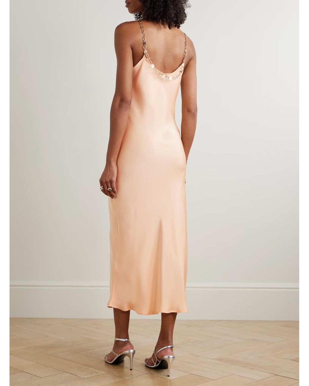 Rabanne Pink Rabanne Chain-Strap Long Dress