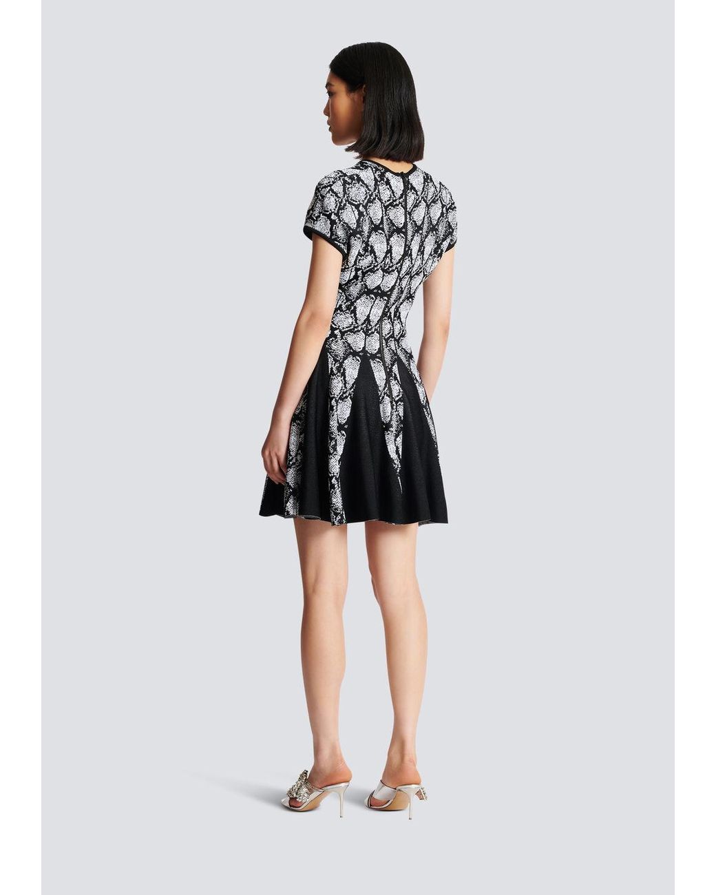 Balmain Black Jacquard Mini Dress
