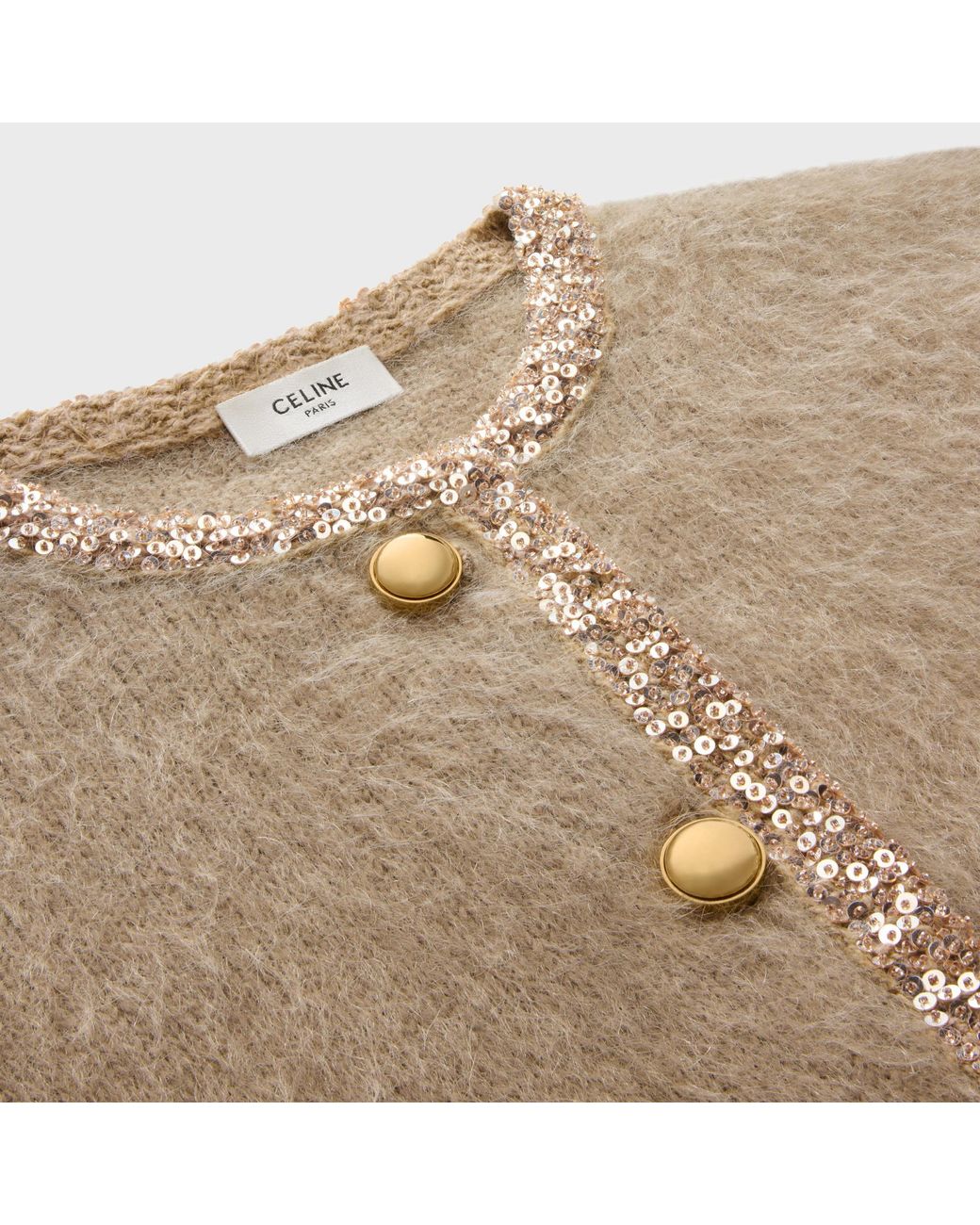 Céline Natural Embroidered Cardigan Jacket