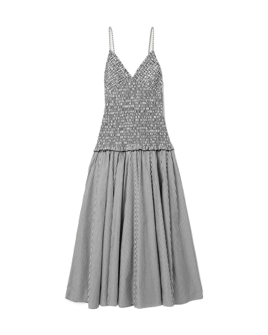 Brandon Maxwell Gray Full Flared Midi Dress