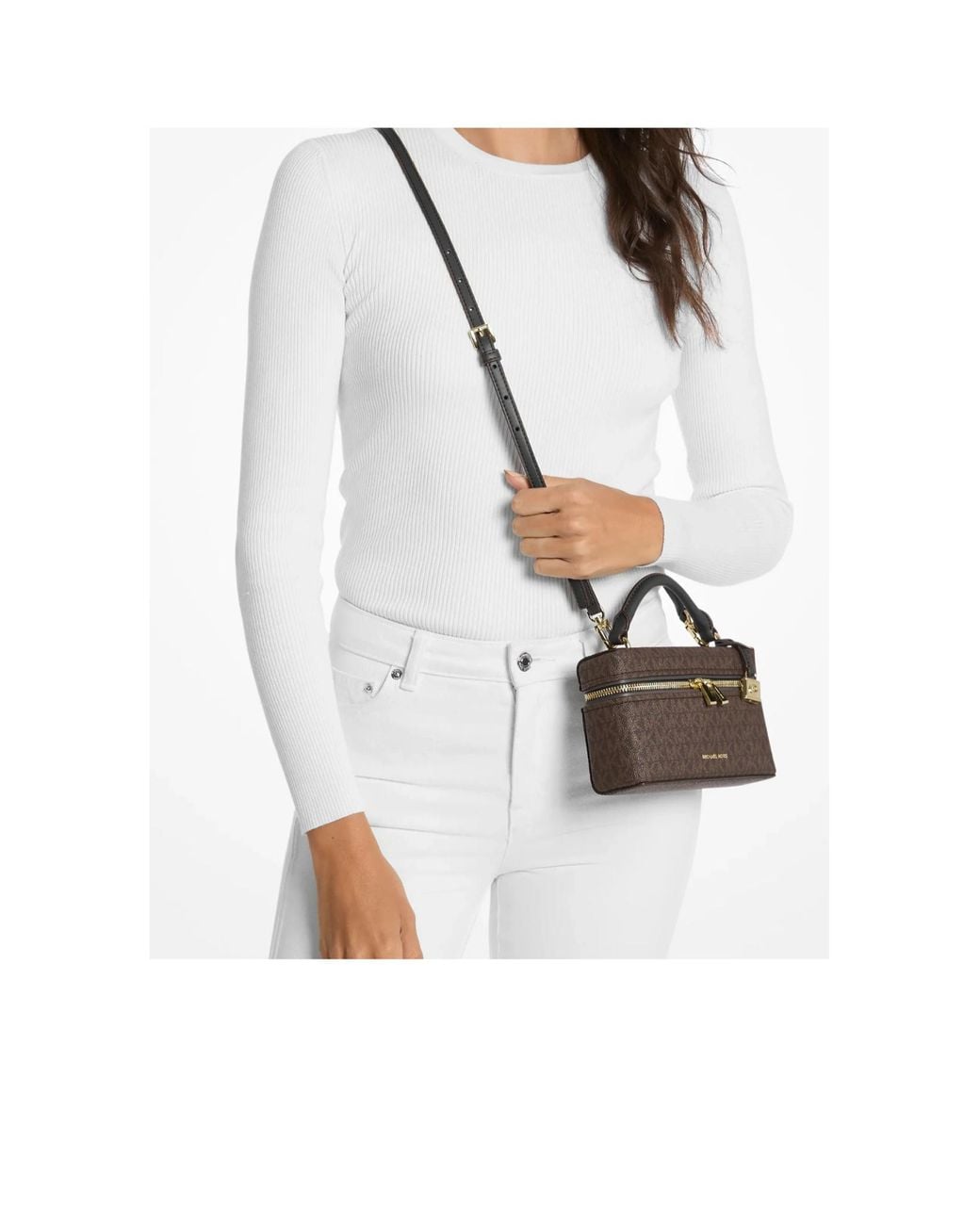 MICHAEL Michael Kors Black Jana Extra-Small Signature Logo Convertible Crossbody Bag