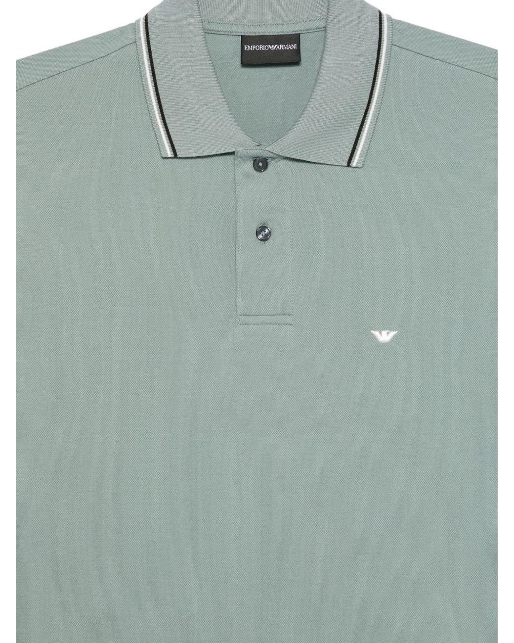 Emporio Armani Green コットン ポロシャツ for men